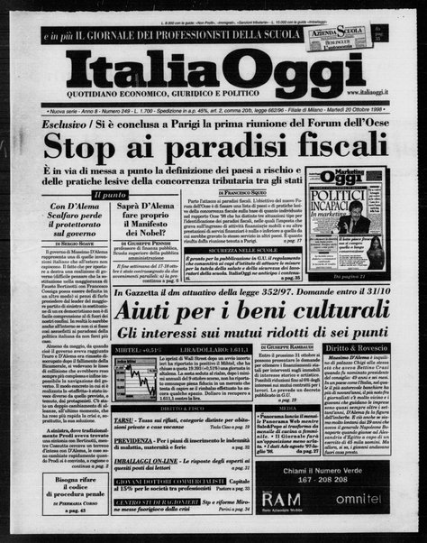 Italia oggi : quotidiano di economia finanza e politica